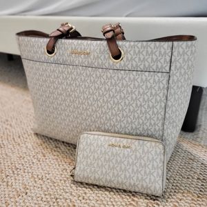 SOLD Michael Kors Laptop Tote + Wallet